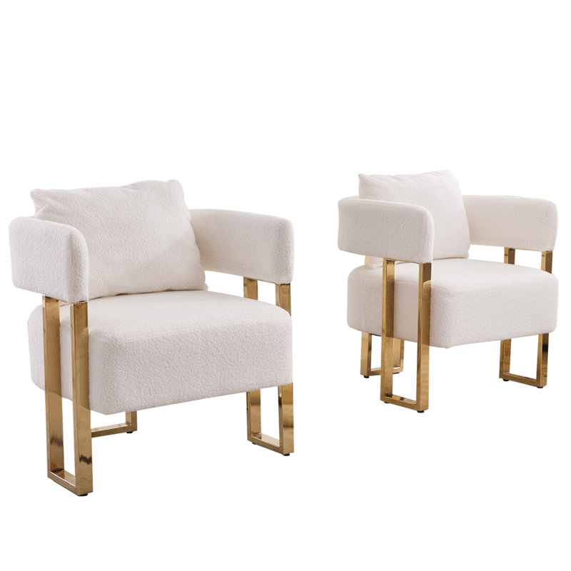 Canapés-pieds rembourrés en polaire TS Teddy 2 pièces, Blanc