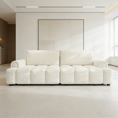 Canapé-lit de 90,2 pouces à 4 places en tissu avec rangement dissimulé, très grand lit convertible 3 en 1 pour salon et bureau
