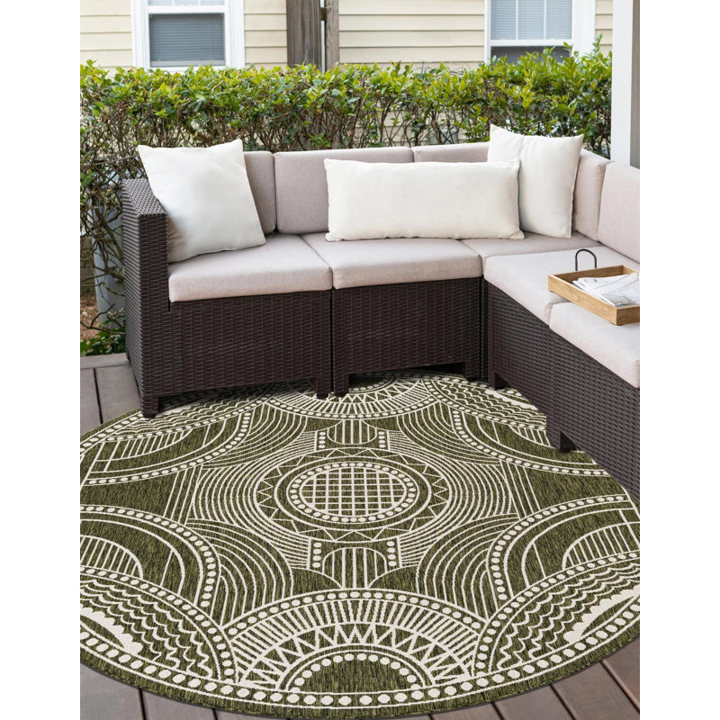 Tapis vert Aucun, Rond 3 pi 1 po