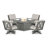 Braxton 5-Piece Deep Seating Swivel Conversation Set with Fire Pit Table-68603211-128126262
