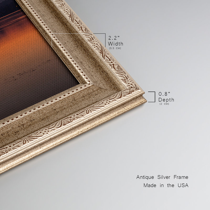 «Blaze of Glory», reproduction d'un seul cadre photo sur toile, H 29 po x l 53 po x P 0,8 po, Cadre argent antique
