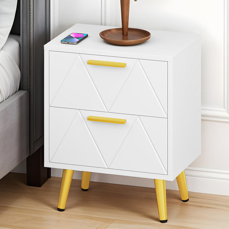 40cm W Bedside Table, White