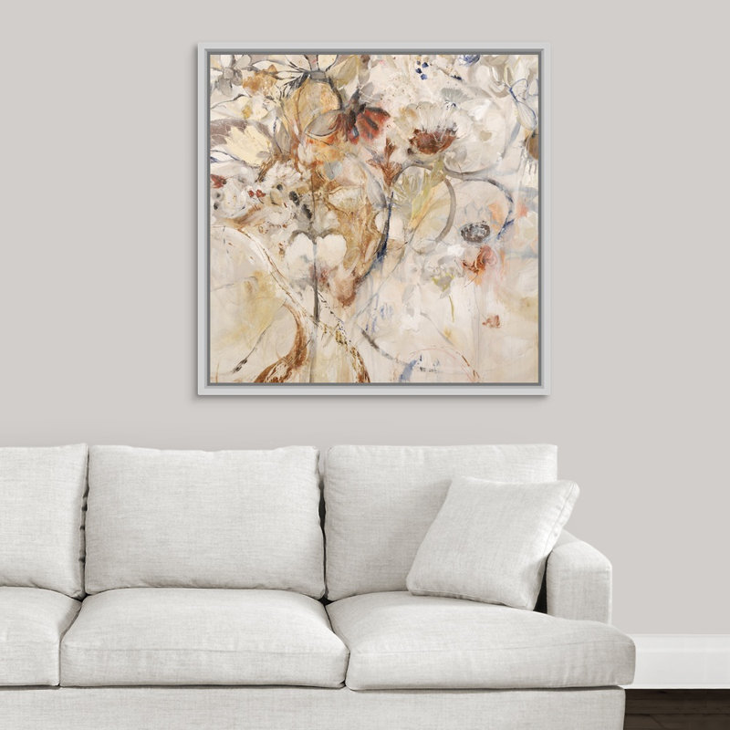 « epiphany », peinture sur toile, Cadre flottant blanc, H 37,7 po x l 37,7 po x P 1,75 po