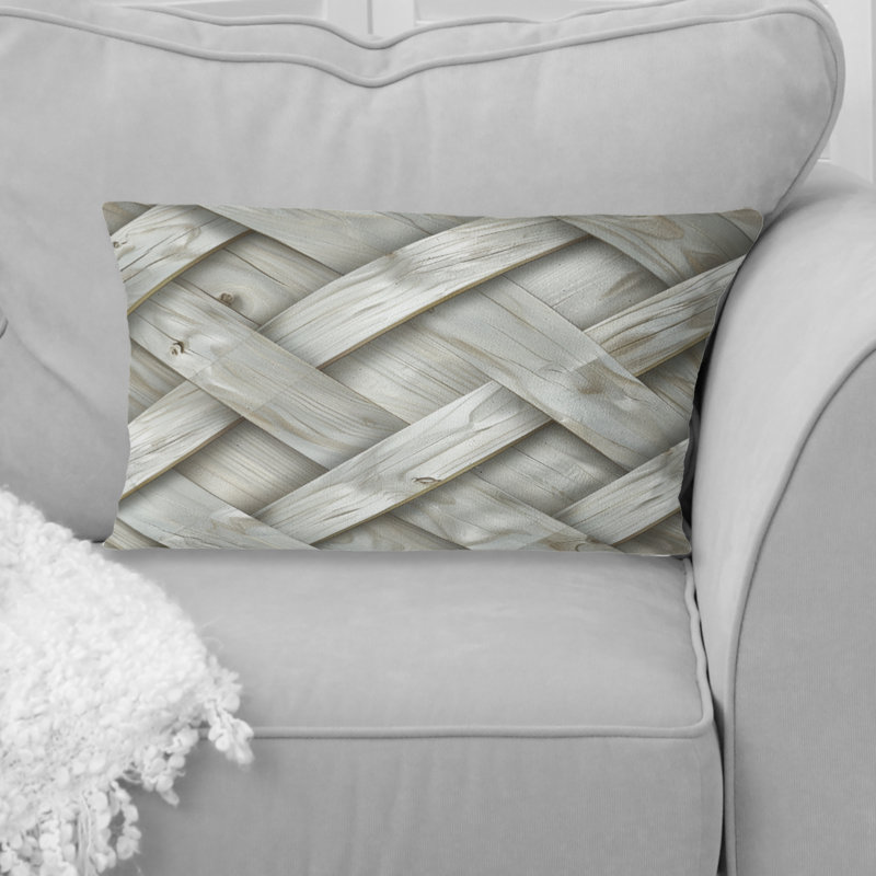 Imprimé tressé gris - Coussin lombaire Mid-Century