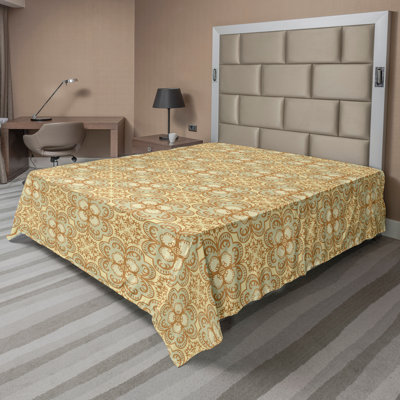 Ambesonne Top Flat Sheet Curving Art