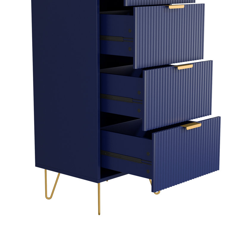 Commode 6 tiroirs Scannell, Bleu