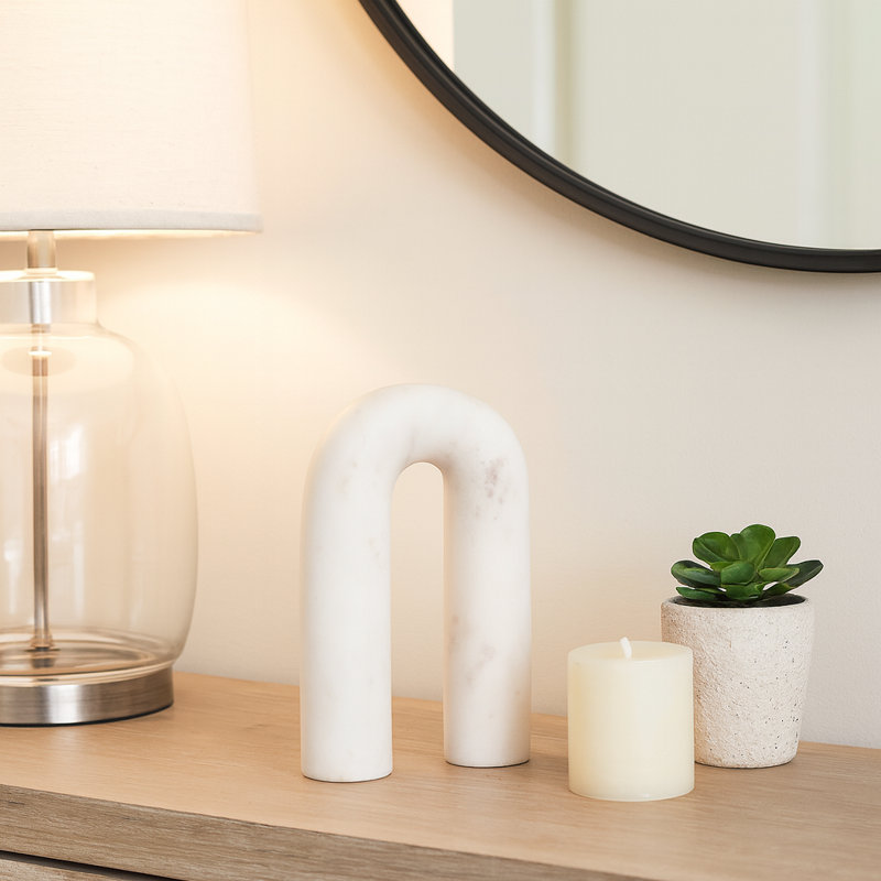 Rounded Horseshoe Marble Sculpture, 8" H x 5" W x 2" D