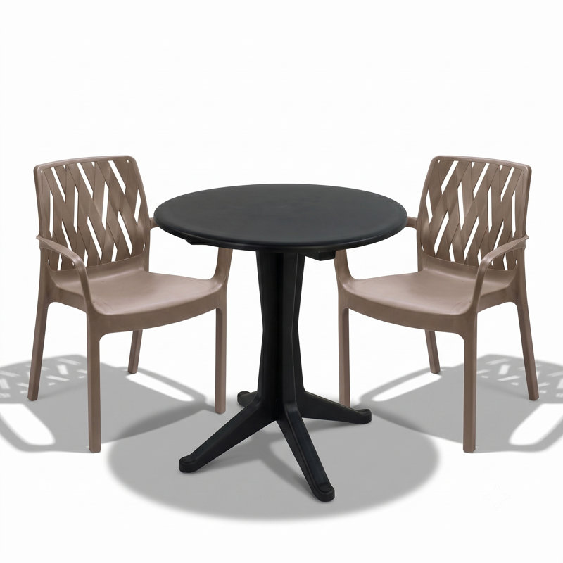 Plastic Patio Dining Set Table,, White