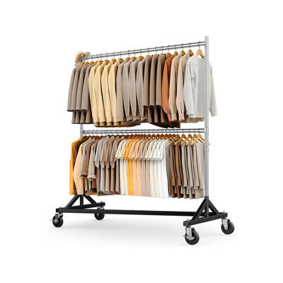 160 cm Adjustable Rolling Clothes Rack