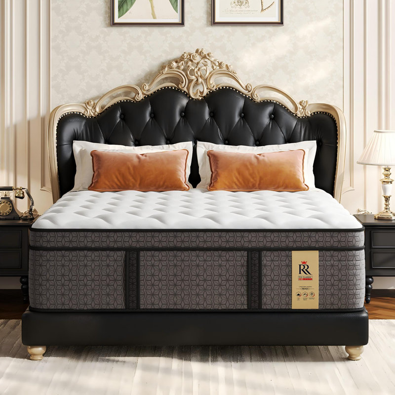Matelas hybride de luxe de 30 cm (12 po) de style hôtelier, fermeté moyenne avec technologie de refroidissement CrystalCoolMC, ressorts ensachés à 7 zones, soulagement des points de pression et isolation des mouvements