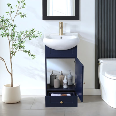 Chrystan 18'' Single Bathroom Vanity with Ceramic Top