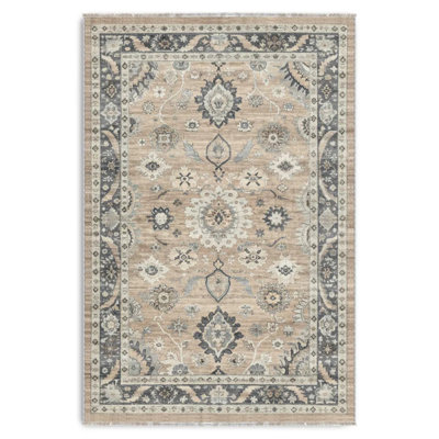 Tapis de couloir en chenille gris rétro antidérapant lavable pour le couloir du salon de cuisine