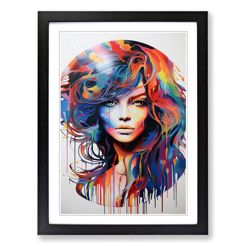 Vinyl Record Informel - Single Picture Frame Print on Wood, Black, 64cm H x 46cm W x 2cm D