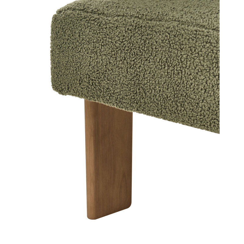 Upholstered Armchair, Dark Brown Wood, Green