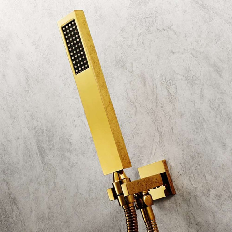 Massa Touch Panel Controlled Thermostatic Shower System with Recessed Ceiling Mount LED Design