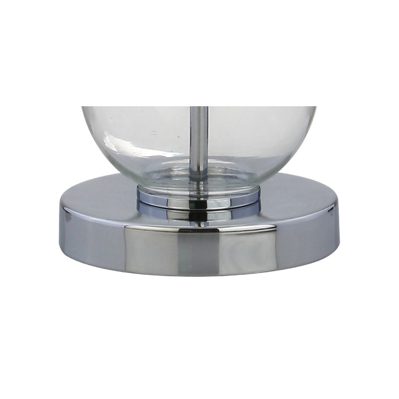 Leaver Glass Table Lamp, Clear/Chrome