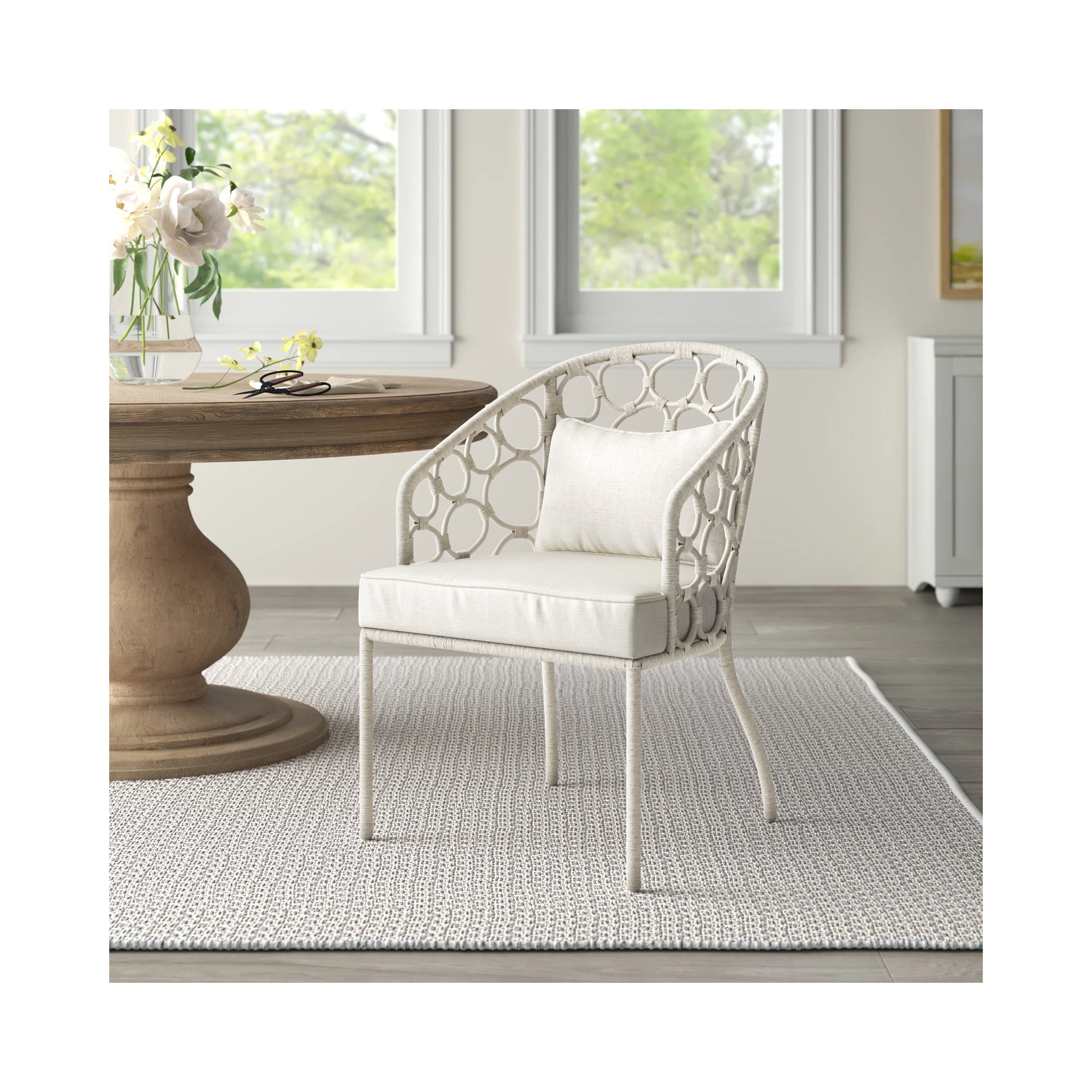 Rosalie Arm Chair, Sea Salt