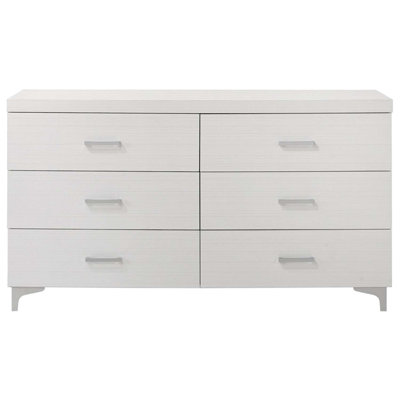 Commode 6 tiroirs Casilda, finition blanche