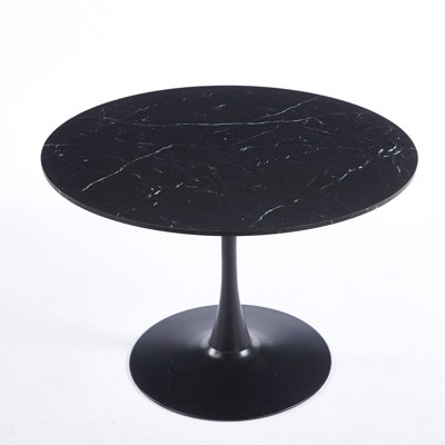 42.1" Black Marble Color Top Tulip Table