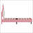Twin Size Lovely Crown Fantasy PU Leather Princess Bed With Elegant Tufted Headboard, Pink And Cream-1161329182