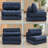Single Folding Sofa Bed,Corduroy Convertible Sleeper Chair with Lumbar Pillow, Portable Floor Lounge Lazy Sofa, Dark Blue-106686763