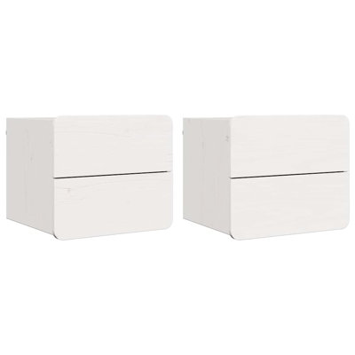 Bedside Table 2 Pcs 39 X 34 X 33 Cm Solid Pinewood