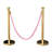 VIP Crowd Control Rope Stanchion (2 Gold Crown Top/Flat Base + 6' Pink Rope)