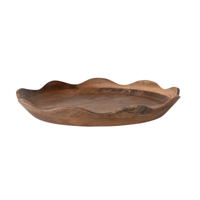 Scalloped Mango Wood Serving Tray