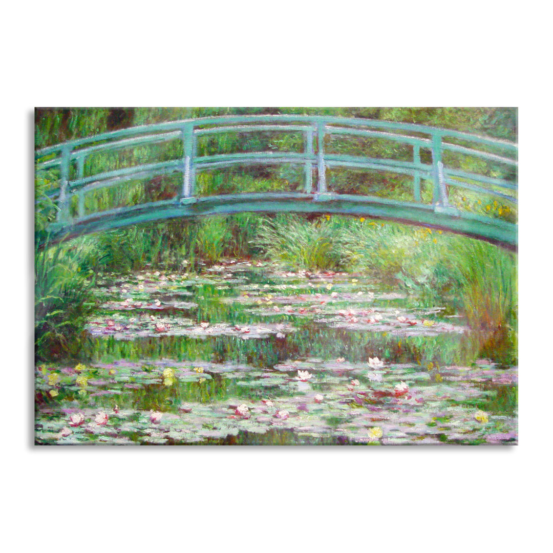 Glasbild Claude Monet - japanische Brücke über den Seerosenteich I