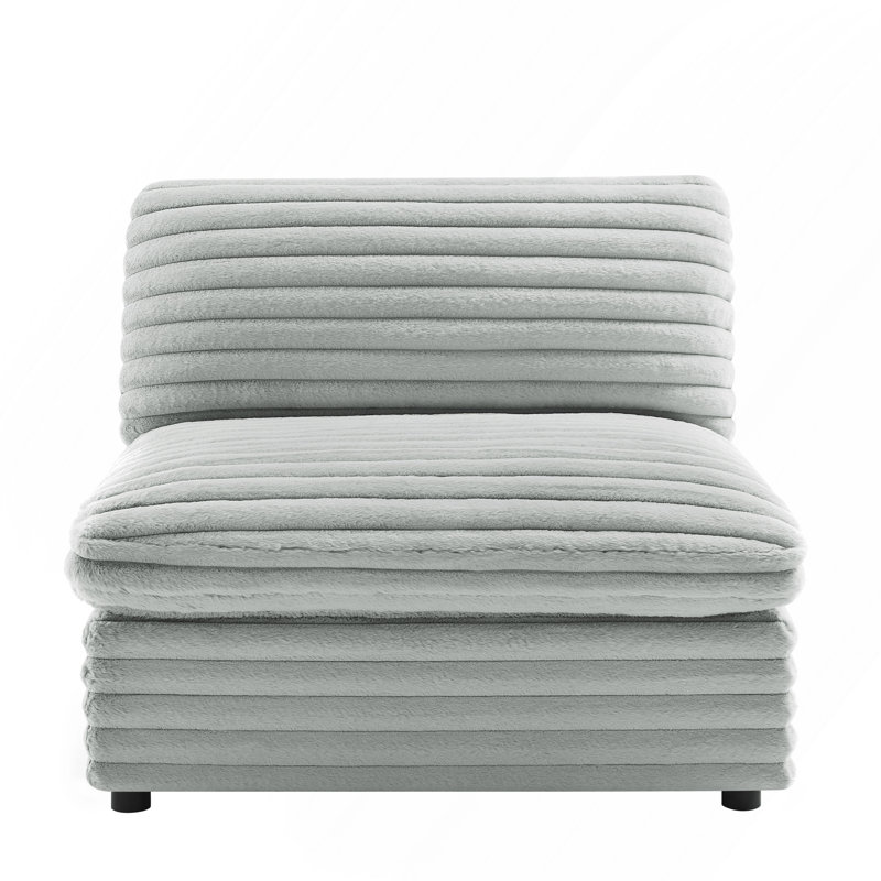 Fauteuil de chambre en tissu moelleux sans accoudoirs