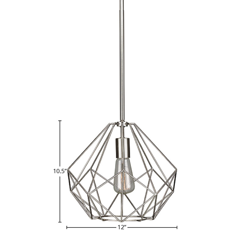 Luminaire suspendu 1 lumière, Chrome brossé