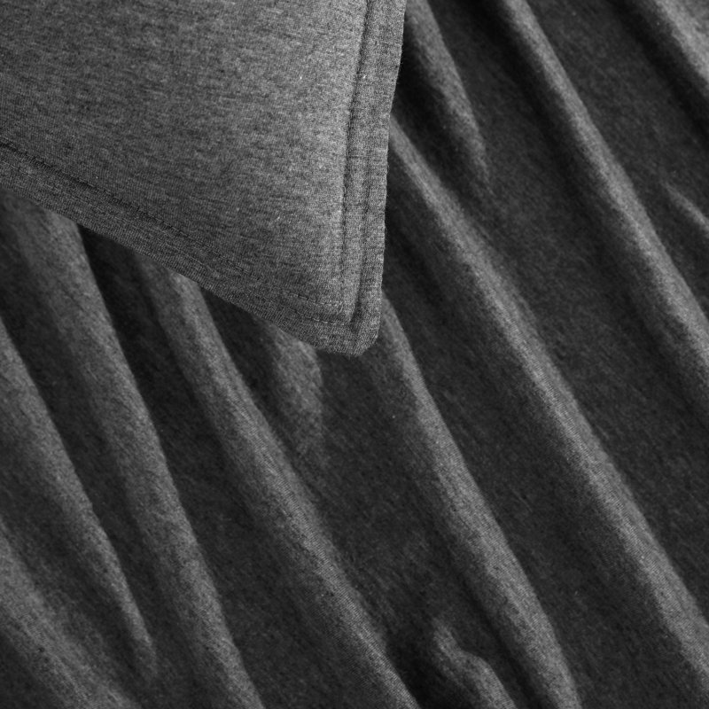 Ensemble de housse de couette en mélange de coton, Housse de couette très grand et 2 très grandes t, Gris foncé