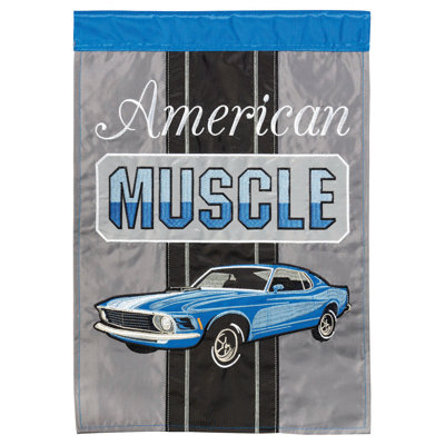 Drapeau de jardin en polyester 18 x 13 po American Muscle Car