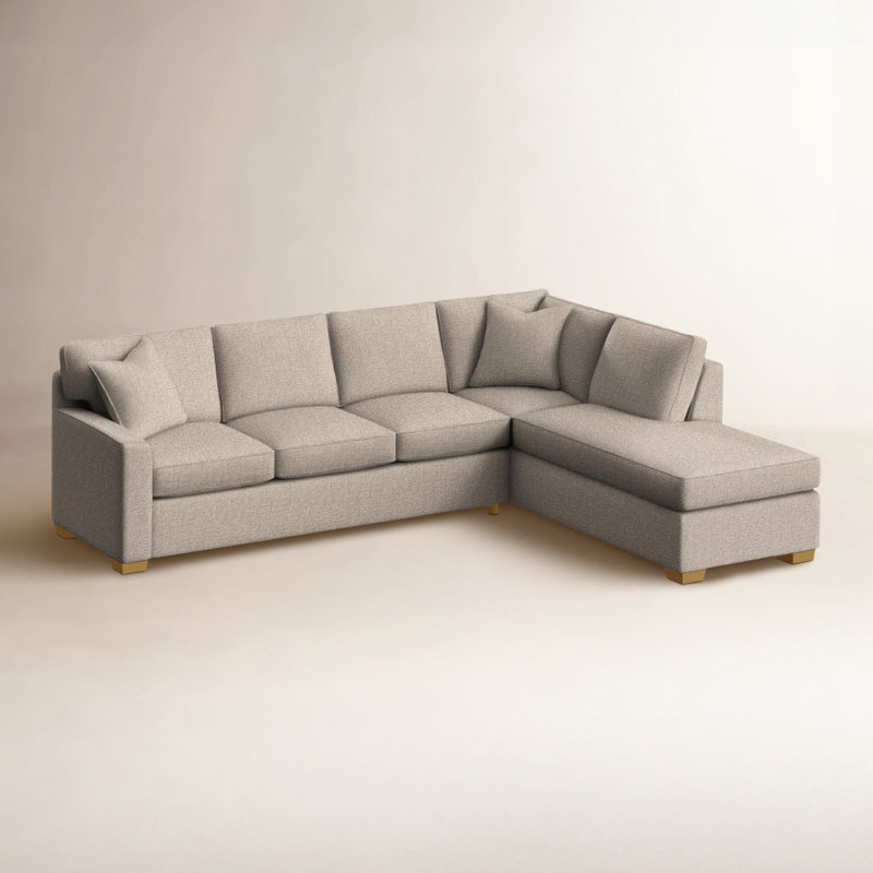 Frye Sofa and Chaise, Right Hand Facing, Honey, Elite Ivory; 0321-91