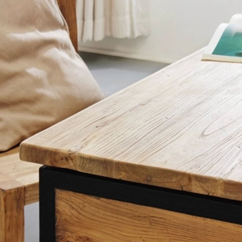 Bureau d'écriture en bois massif rétro, H 29,52 po x l 39,37 po x P 23,62 po