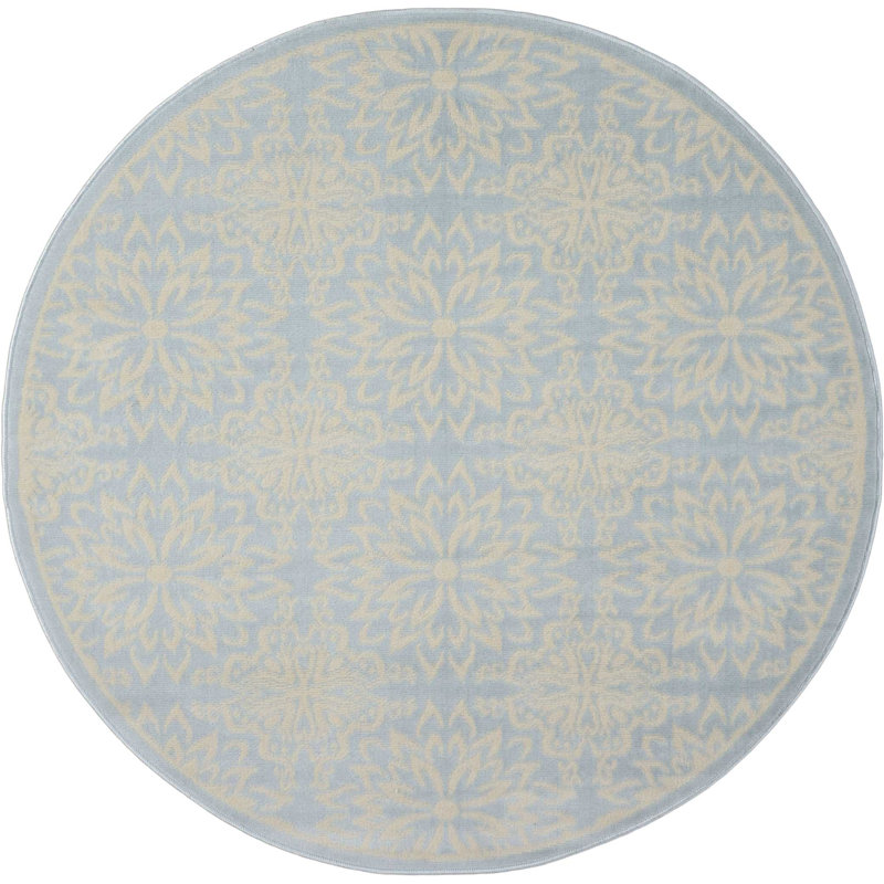 Yurig Floral Indoor Rug, Round 5'3"
