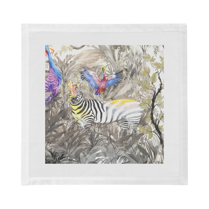 Serviettes de table en satin de coton Arcadia Zebra