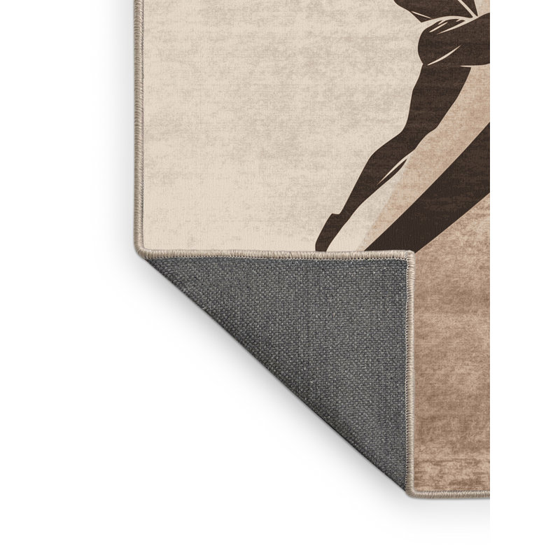 Tapis chic et moelleux en jais de javelot doux et moelleux en beige - reliure beige, 4 x 6