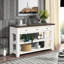 Console en bois de pin massif 48 po, table d'appoint moderne avec 3 tiroirs de rangement et 2 tablettes. Facile à assembler-1160974514-1169240738