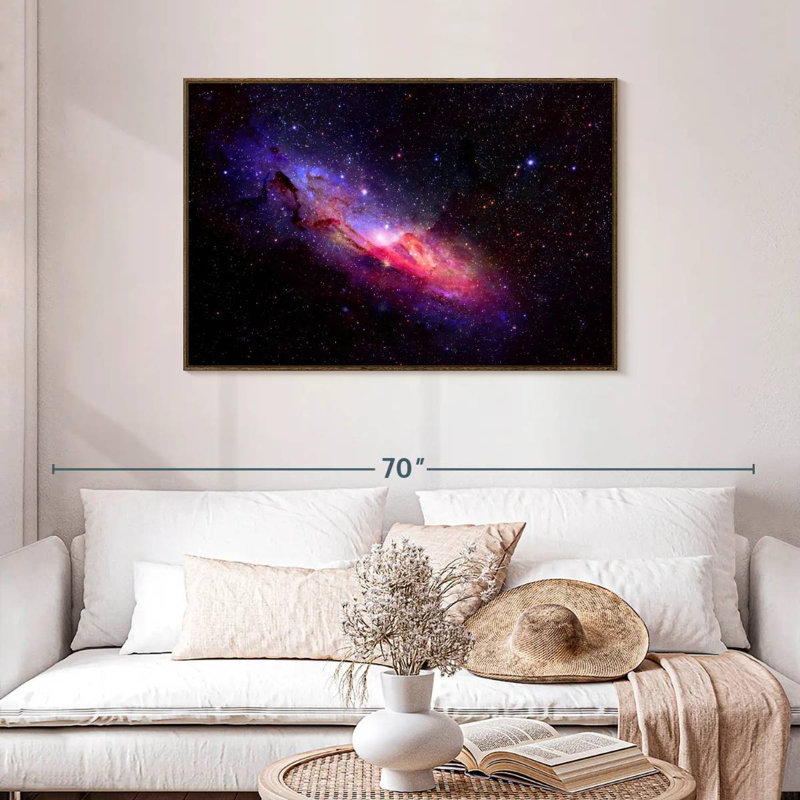 Galaxy In Space, Floating Frame Walnut, 43" X 29"