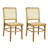 Colmar Mid-Century Natural Teak Wood & Woven Rattan Cane Back Dining Chairs, 17.7"W Armless Side Chairs for Dining Room & Kitchen-597043499