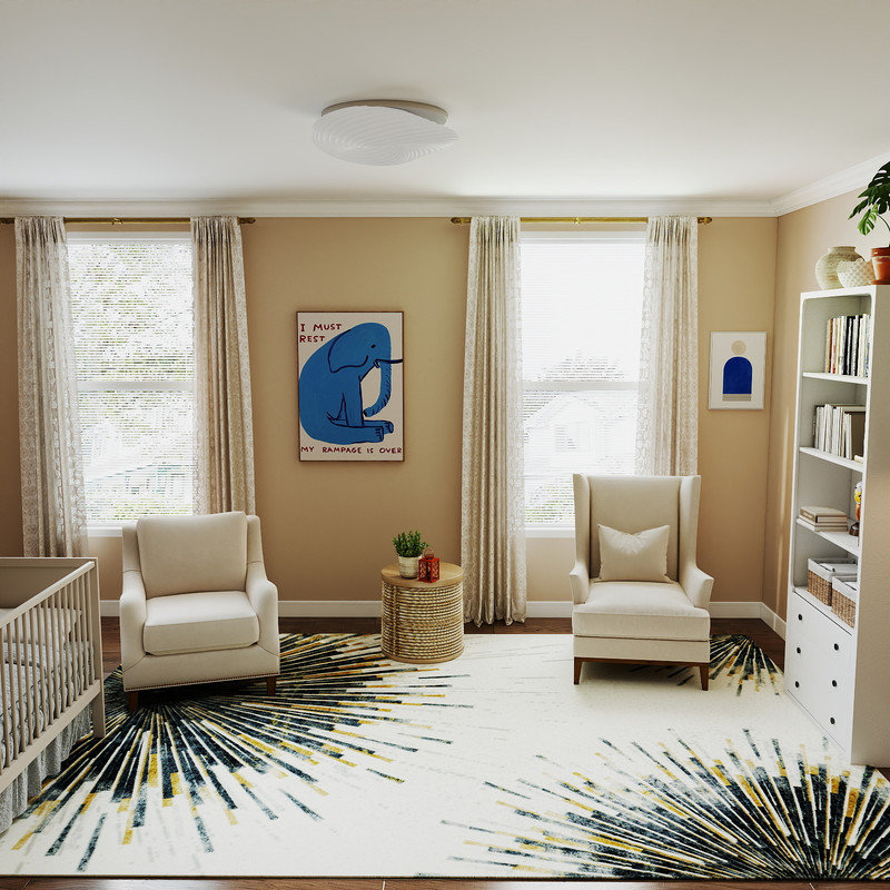 Tapis à motif abstrait lavable en laine synthétique