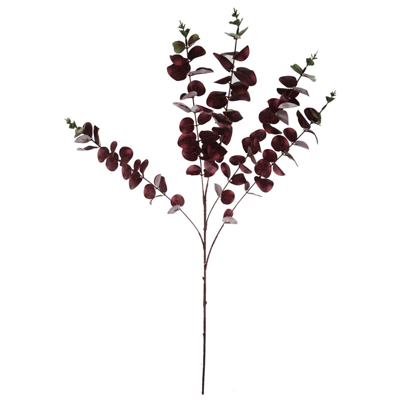 Pack of 6 Artificial Eucalyptus Foliage, 100 cm x 20 cm, Red/Green