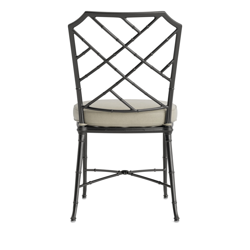 Calcutta Outdoor Dining Side Chair, Fusion Clay, Textured Pewter, Brown
