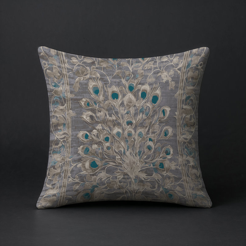 Coussin décoratif intérieur et extérieur Modern, Gris abstrait 137, Carré 16 po