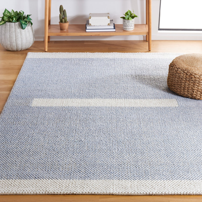 Tapis bleu clair / ivoire Natura 324, Rectangle 5 pi x 8 pi