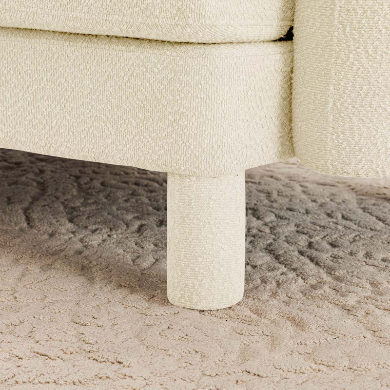 Boucle Upholstered Ottoman For Sectional, Beige