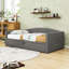 Lit de jour simple rembourré en bois avec lit gigogne et lattes-148676692