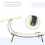 Double chaise longue d'extérieur beige, lit de jour pour patio, matelas stable pour la piscine, solarium, acier, auvent réglable