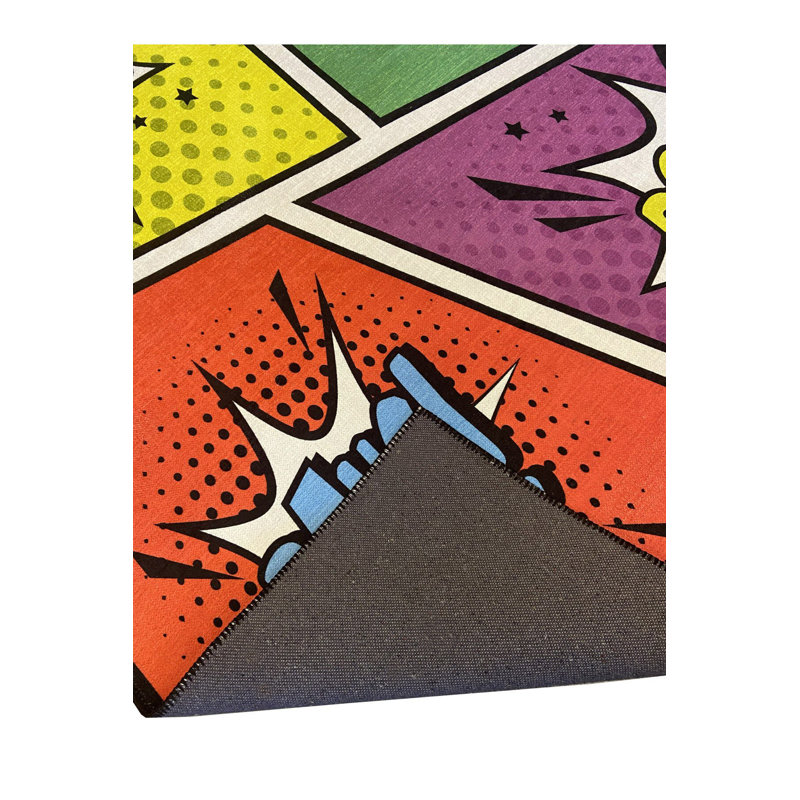 Tapis Pop Art «Cool Wow Bang Boom», Rectangle 4 pi 11 po x 9 pi 10 po